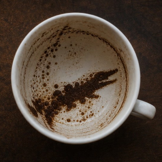 ALLIGATOR or CROCODILE coffee grounds symbol photo variation 1