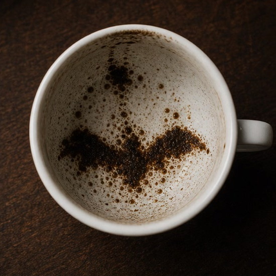 BAT (the animal) coffee grounds symbol photo variation 1