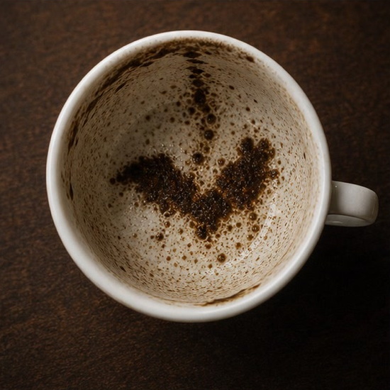 BAT (the animal) coffee grounds symbol photo variation 2