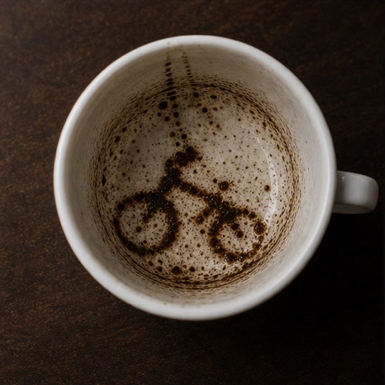 BICYCLE coffee grounds symbol photo variation 2