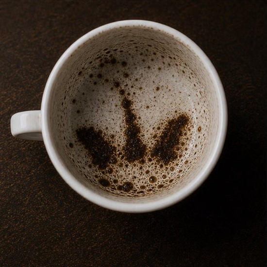 BUTTERFLY coffee grounds symbol photo variation 2