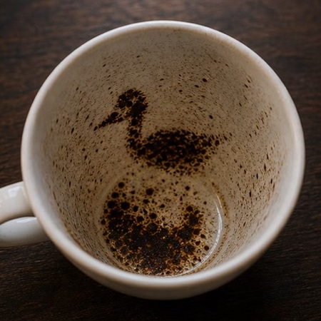 DUCK coffee grounds symbol photo variation 2