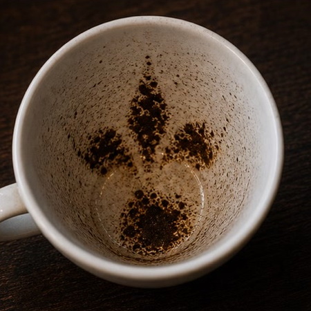 FLEUR DE LYS or LILY coffee grounds symbol photo variation 2