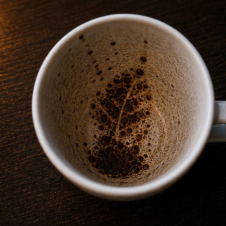 LEAF coffee grounds symbol photo variation 1