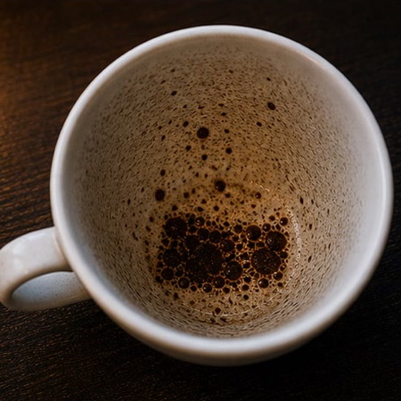 LETTER coffee grounds symbol photo variation 2