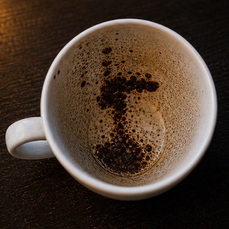 PISTOL coffee grounds symbol photo variation 2