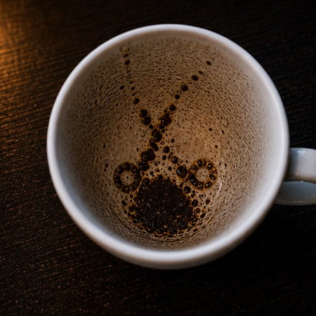 SCISSORS coffee grounds symbol photo variation 1