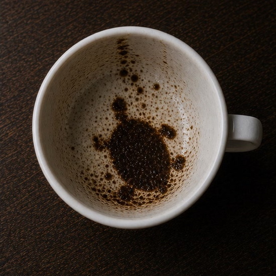 TORTOISE OR TURTLE coffee grounds symbol photo variation 1
