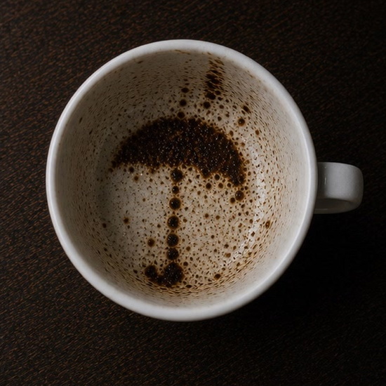 UMBRELLA coffee grounds symbol photo variation 1