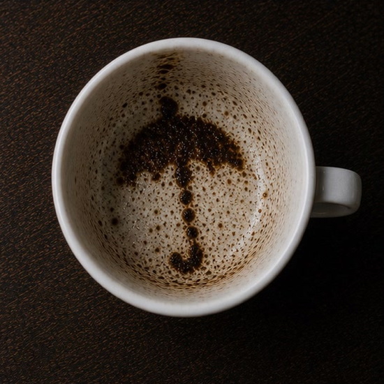 UMBRELLA coffee grounds symbol photo variation 2