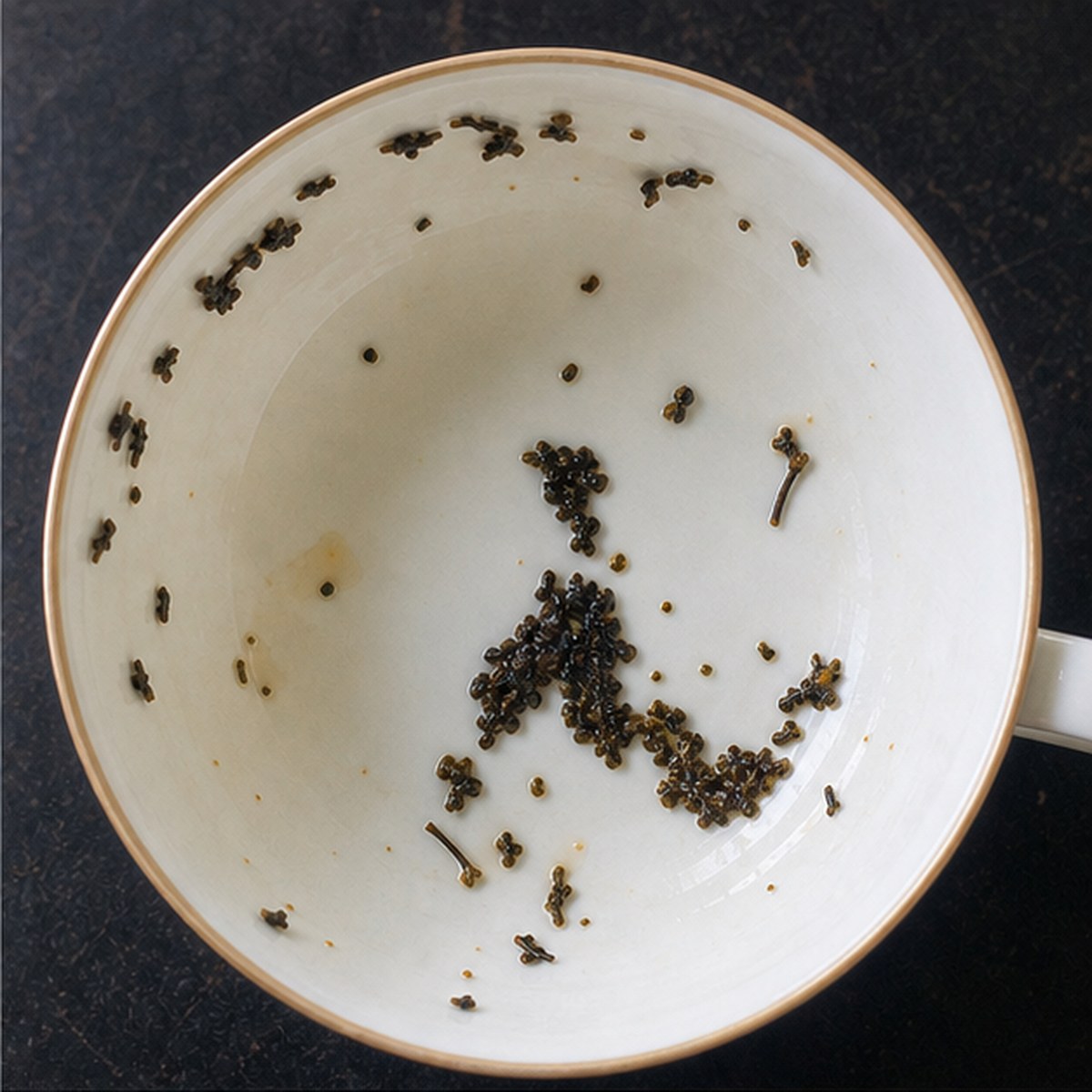 Ace Of Spades tea leaves cup variation one