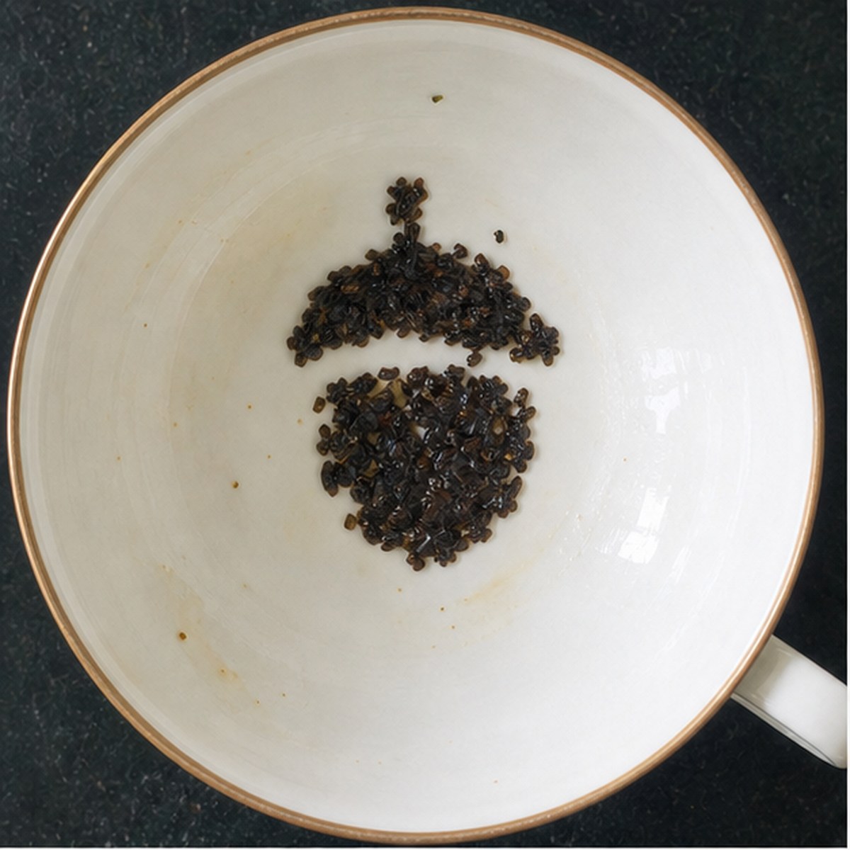 Acorn tea leaf reading cup example