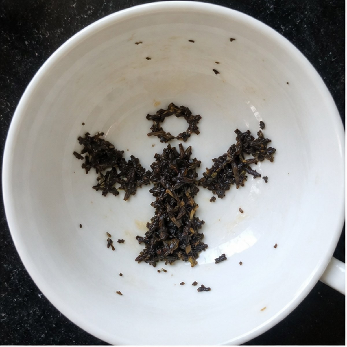 Angel tea leaf reading cup example