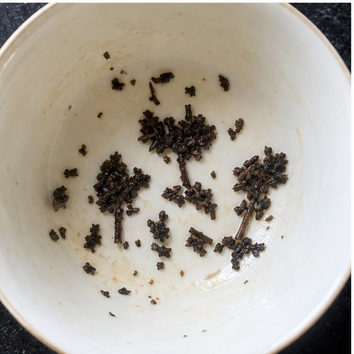 Apple Trees tea leaves cup variation two