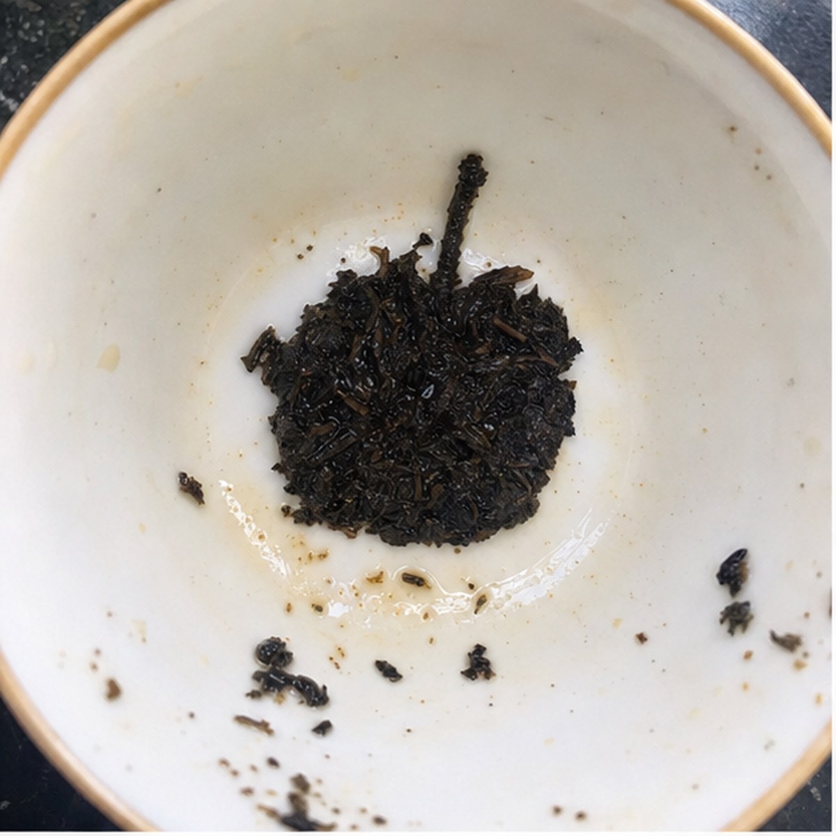 Apple tea leaf reading cup example