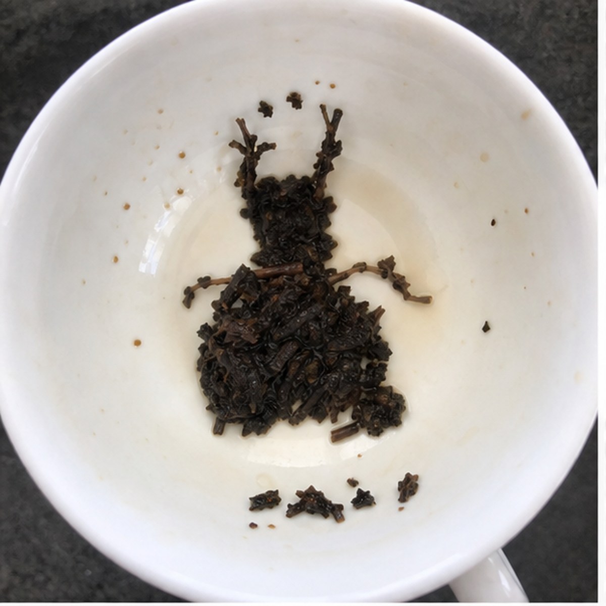Apron tea leaf reading cup example