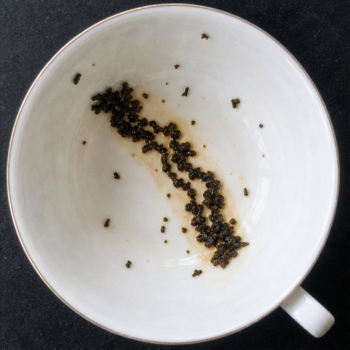 Bacon tea leaf reading cup example