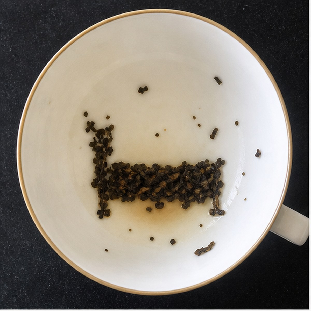 Bed tea leaf reading cup example