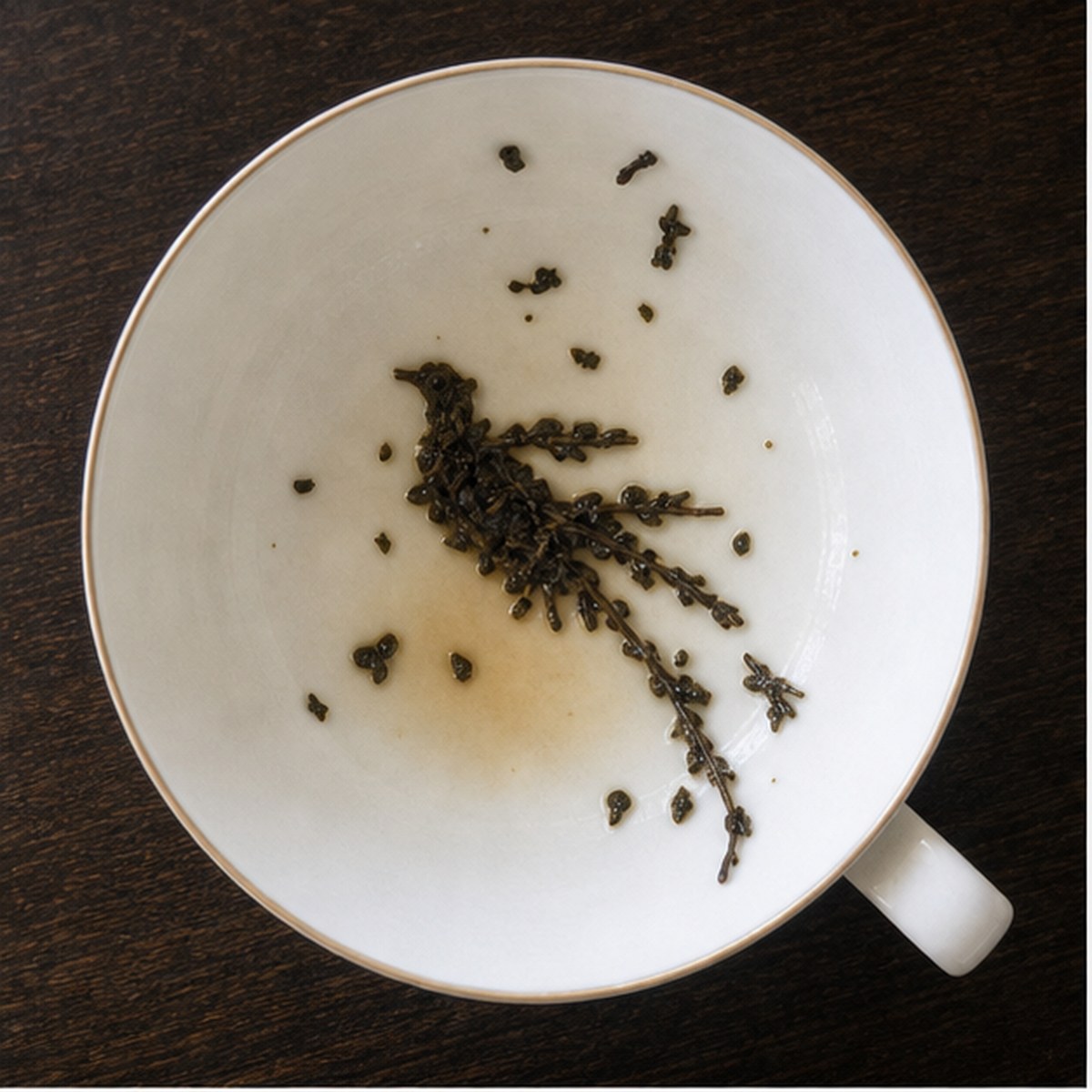 Bird Of Paradise tea leaf reading cup example