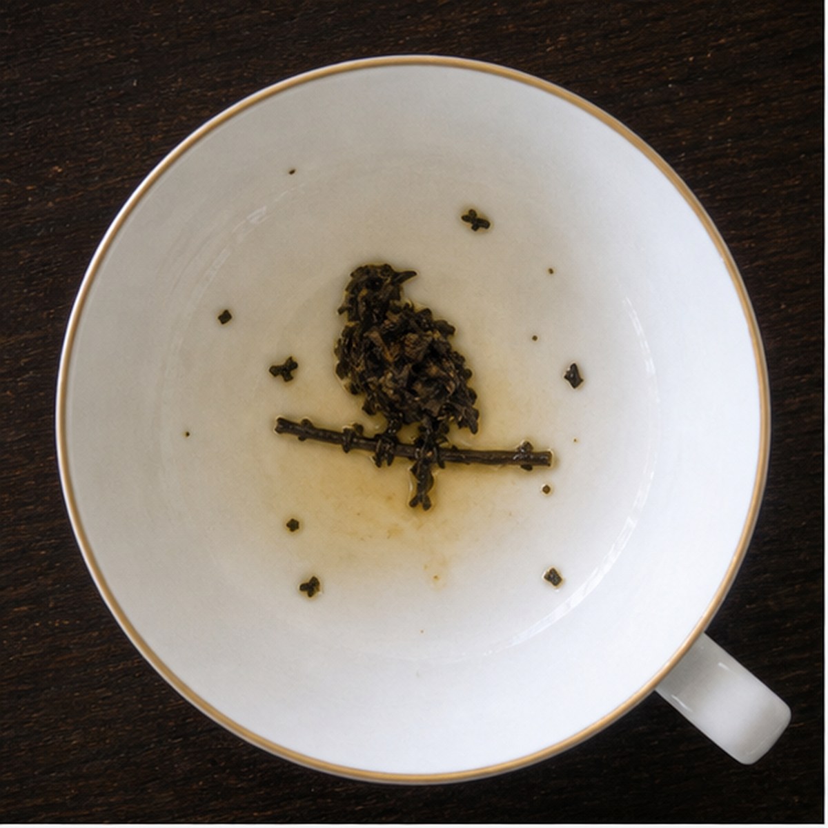 Bird On A Perch tea leaf reading cup example
