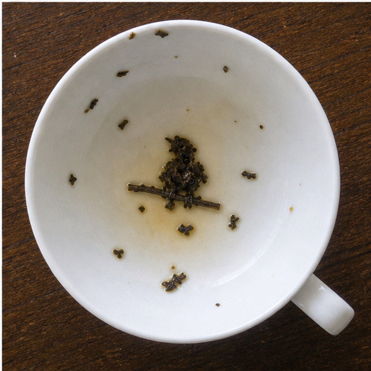 Bird On A Perch tea leaves cup variation three