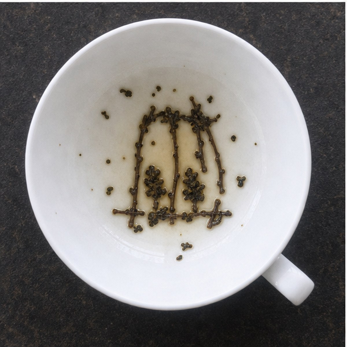 Birds In Cage tea leaves cup variation two