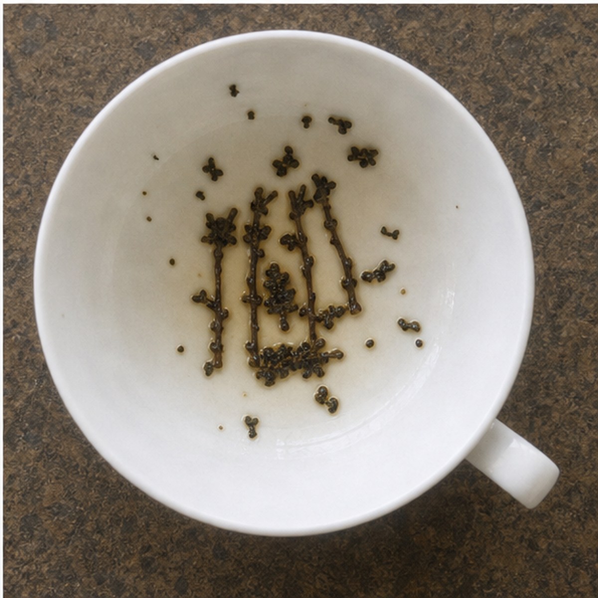 Birds In Cage tea leaves cup variation three