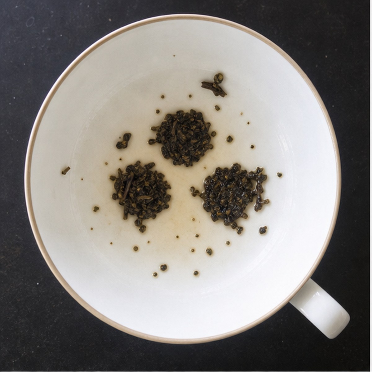 Biscuits tea leaf reading cup example