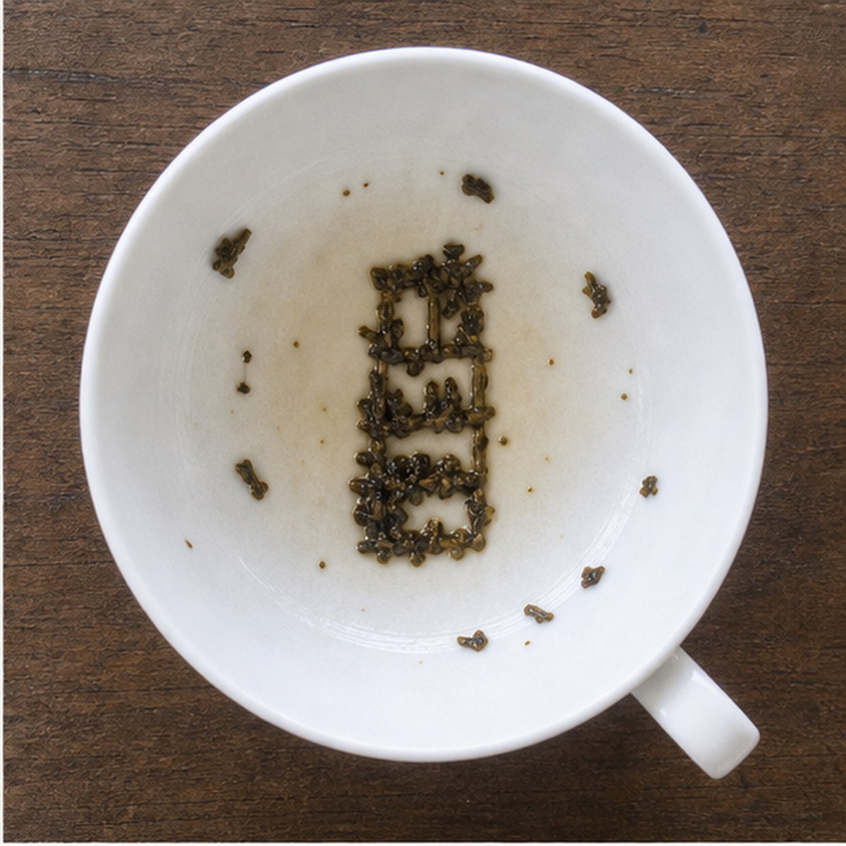 Bookcase tea leaves cup variation one