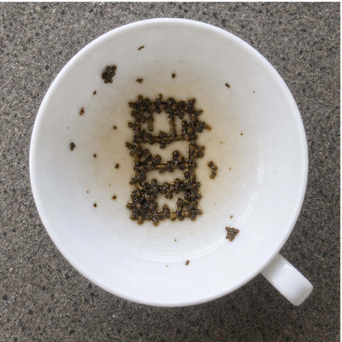 Bookcase tea leaves cup variation two
