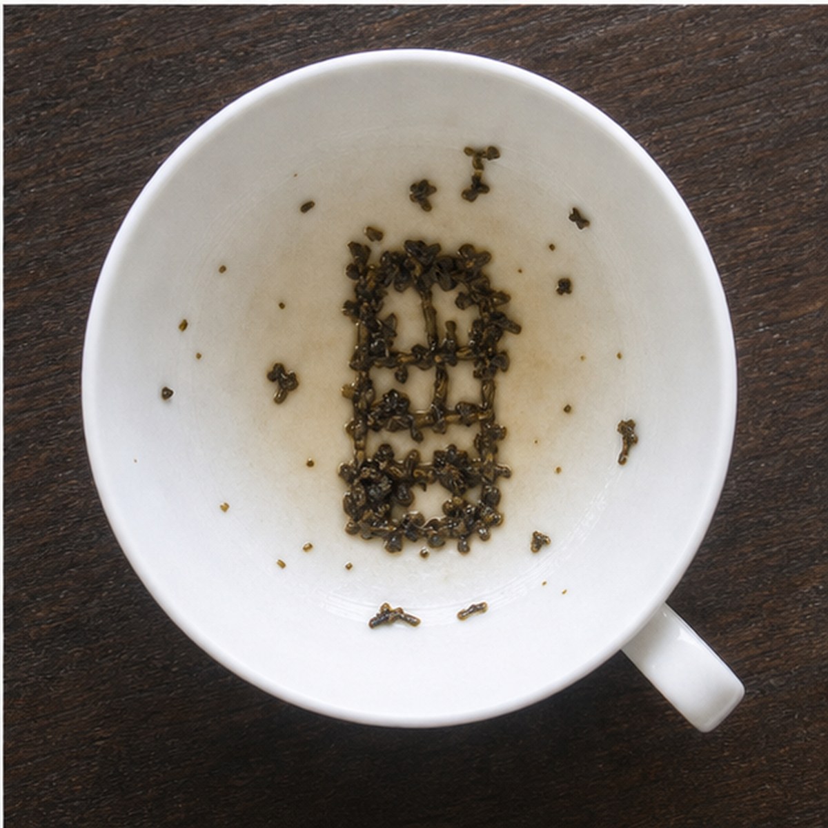 Bookcase tea leaves cup variation three