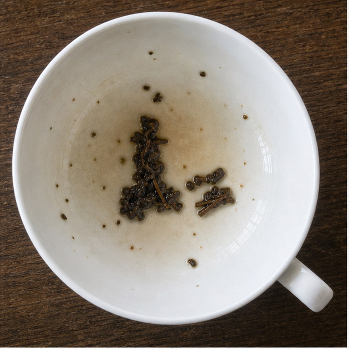 Bootblack tea leaf reading cup example