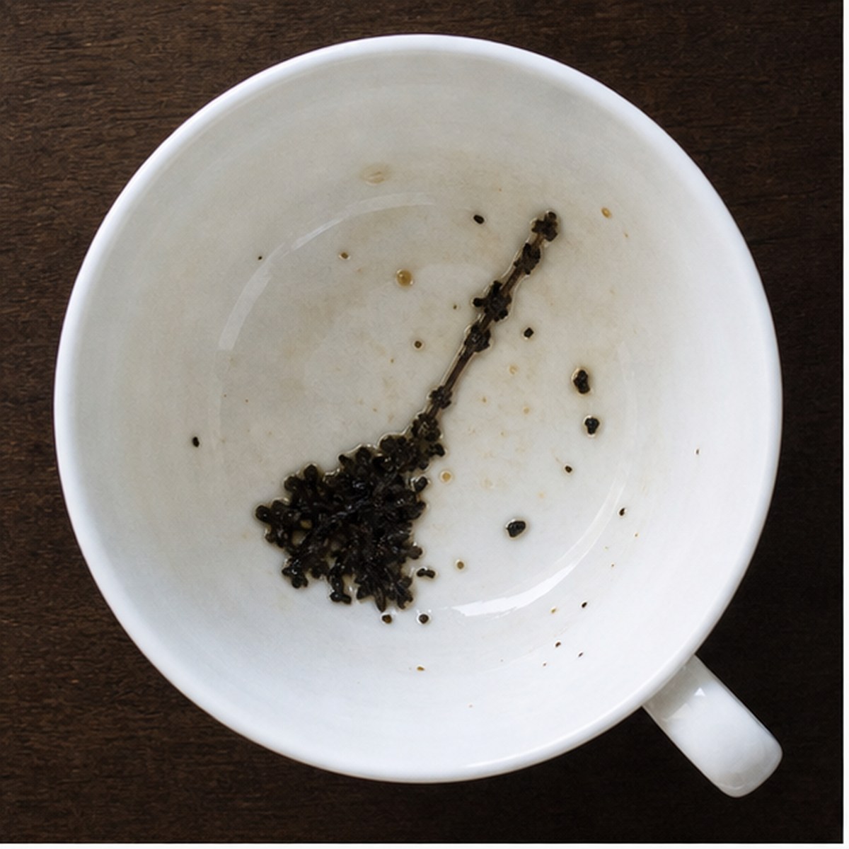 Broom tea leaf reading cup example