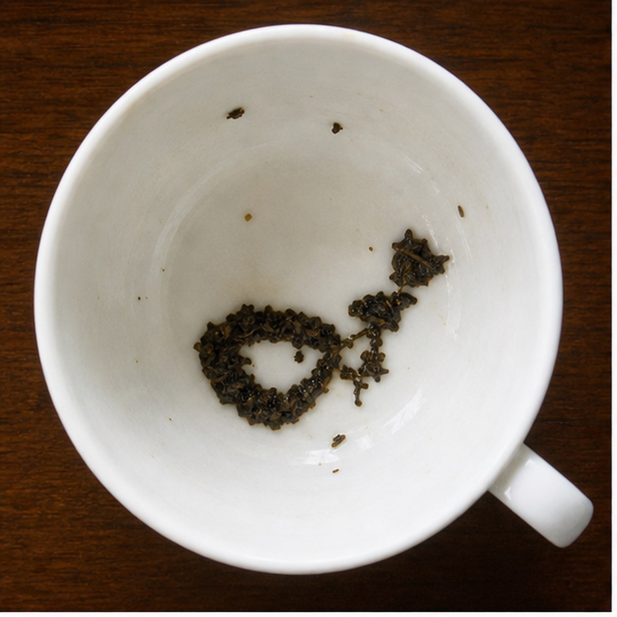Bugle tea leaf reading cup example