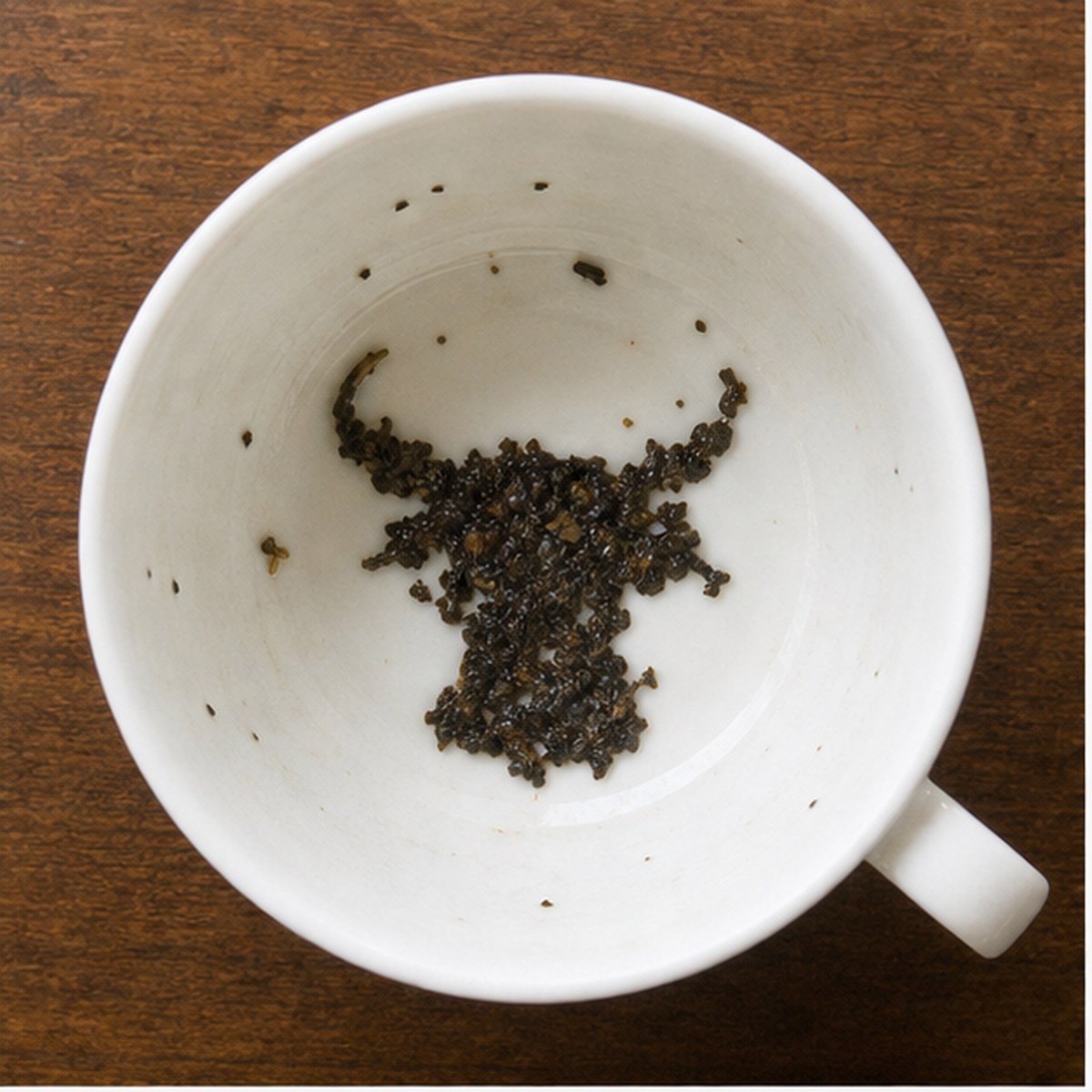 Bull tea leaf reading cup example