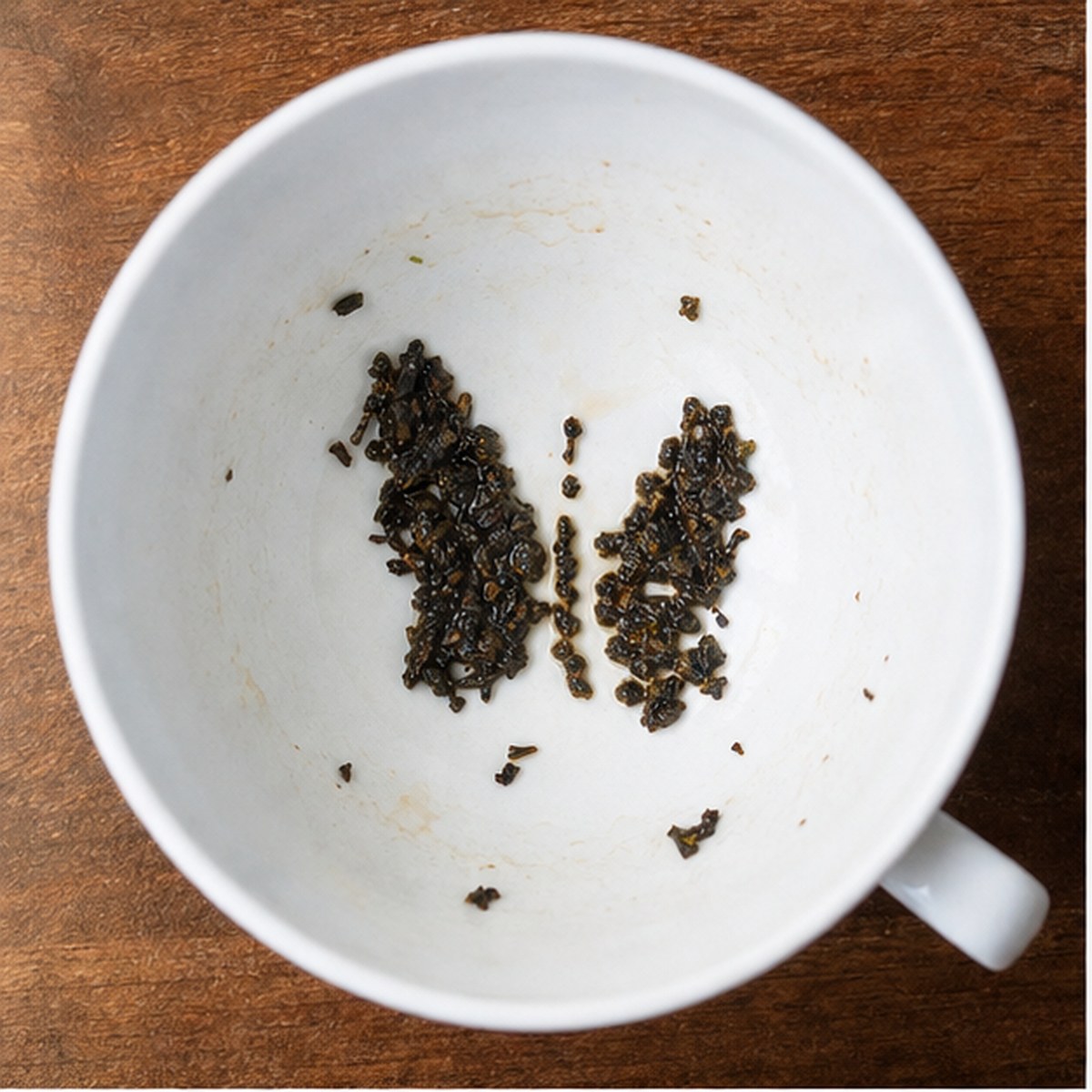 Butterfly tea leaf reading cup example