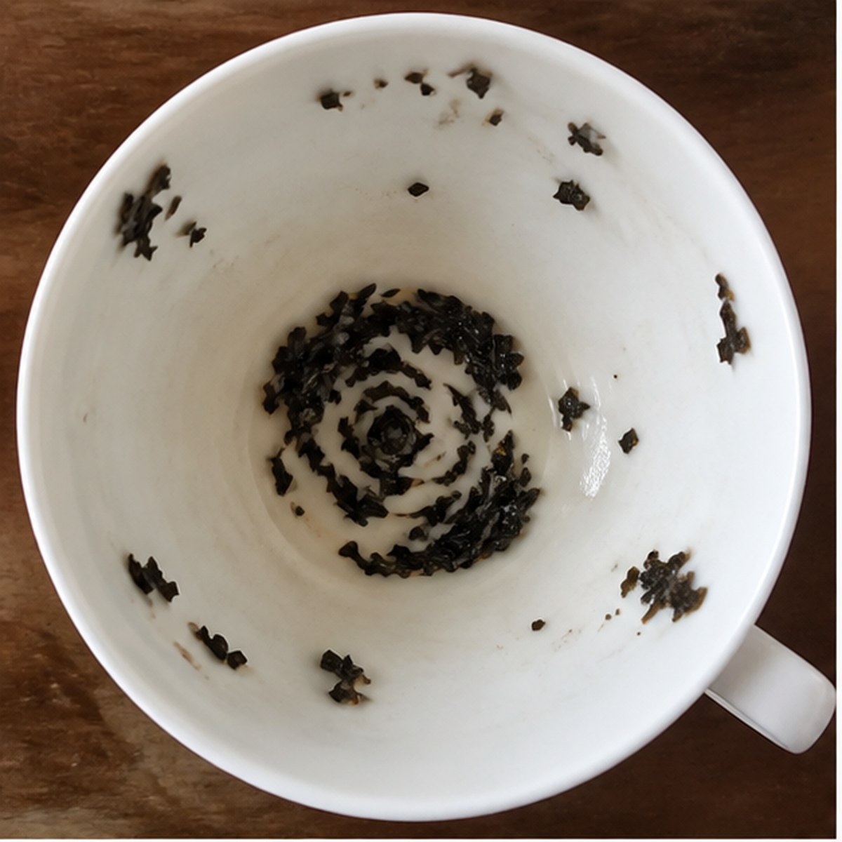 Cabbage tea leaf reading cup example