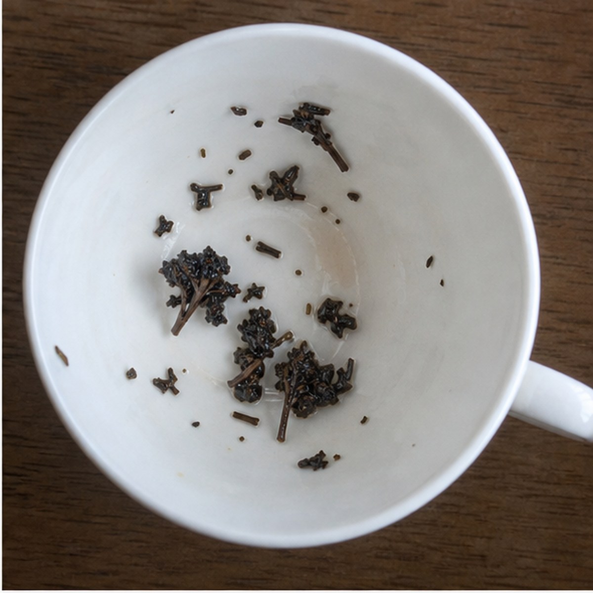 Carnations tea leaves cup variation one