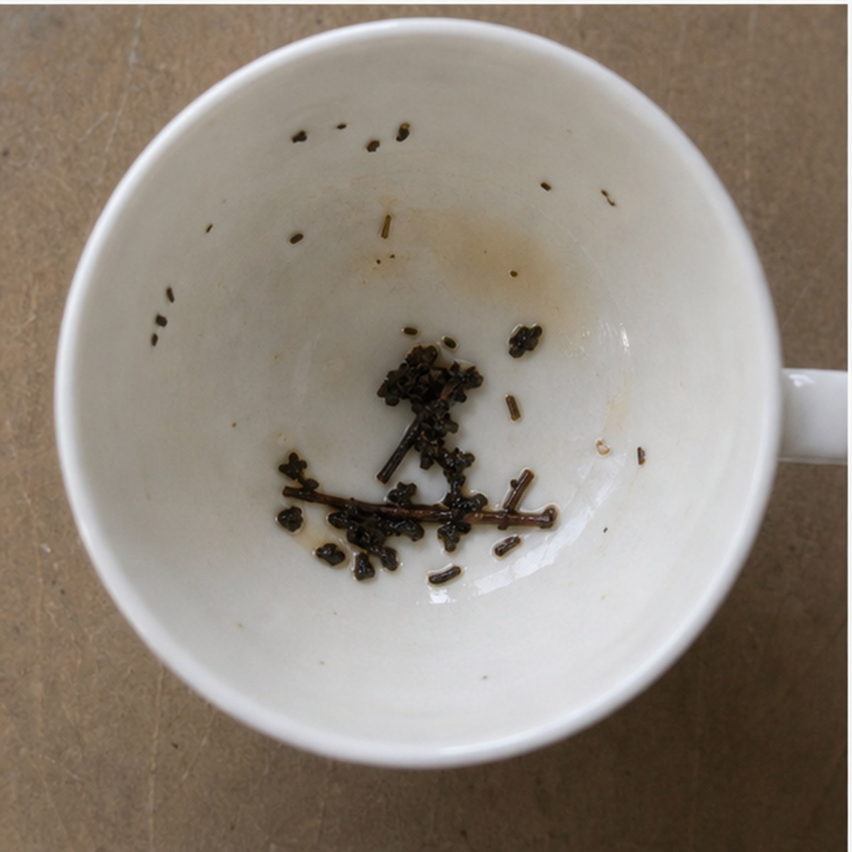 Carpenter At Work tea leaves cup variation two