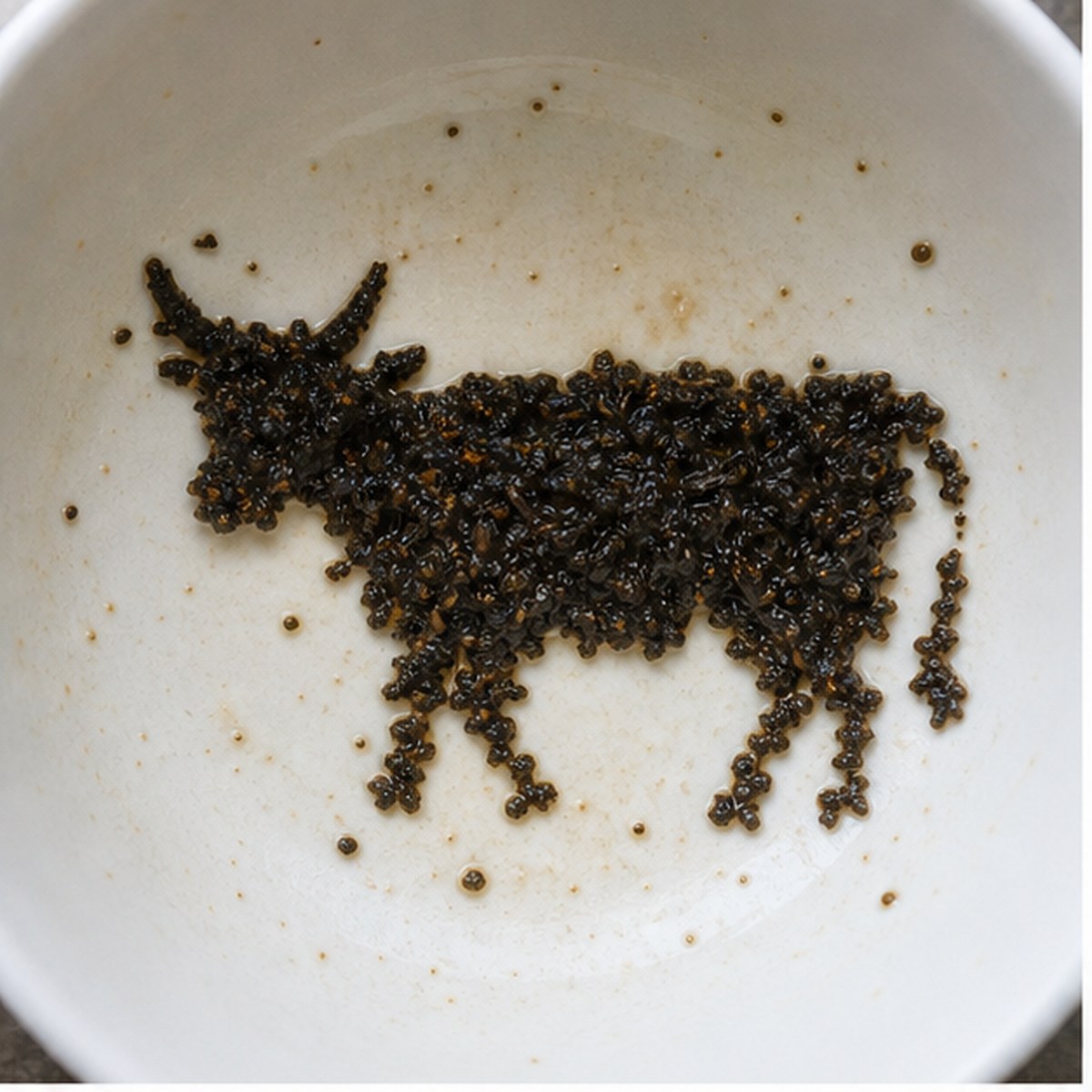 Cattle tea leaf reading cup example