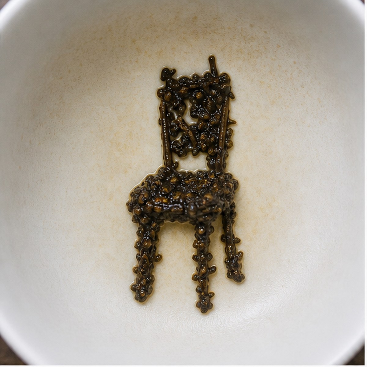 Chair tea leaf reading cup example