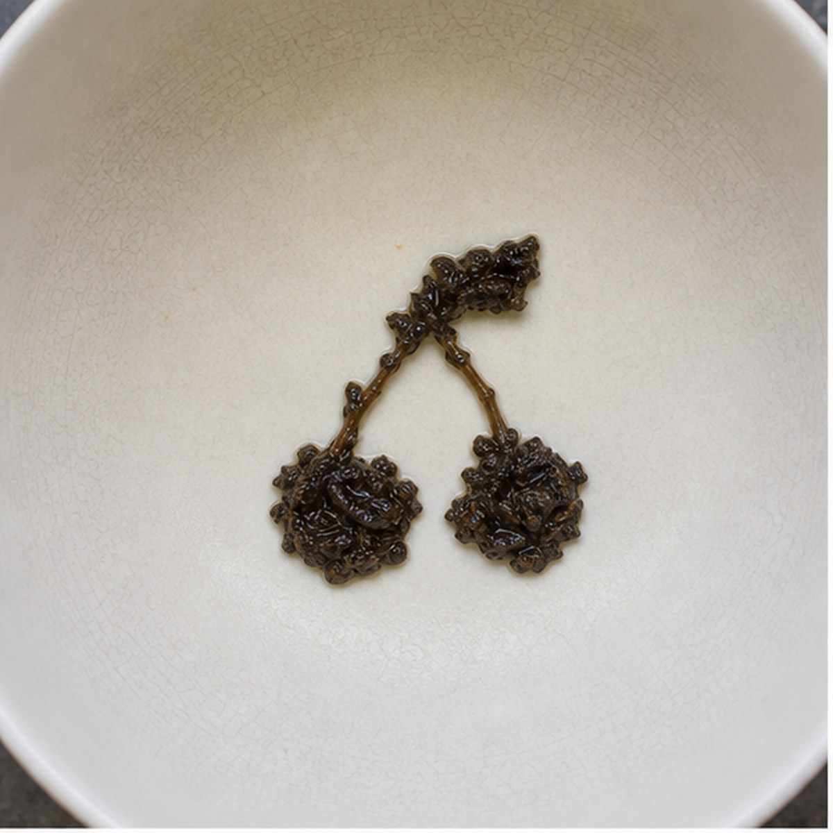 Cherries tea leaf reading cup example