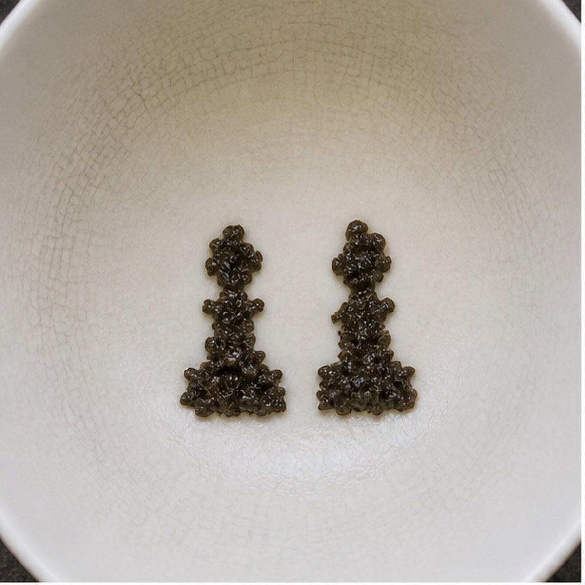 Chessmen tea leaf reading cup example