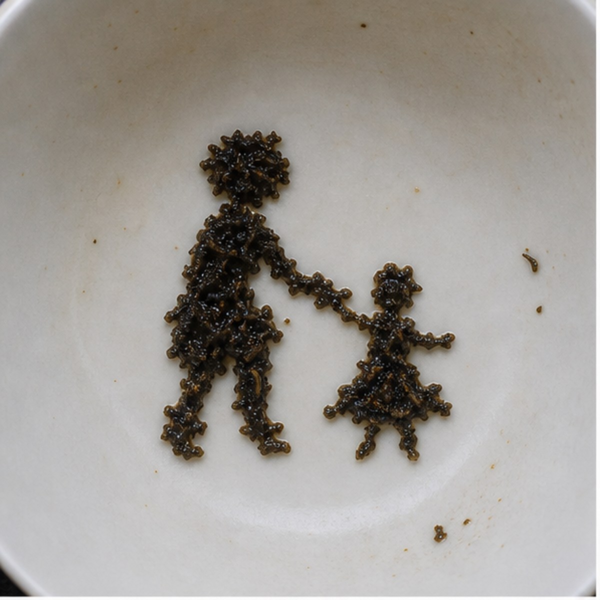 Child With Dancing-Doll tea leaf reading cup example