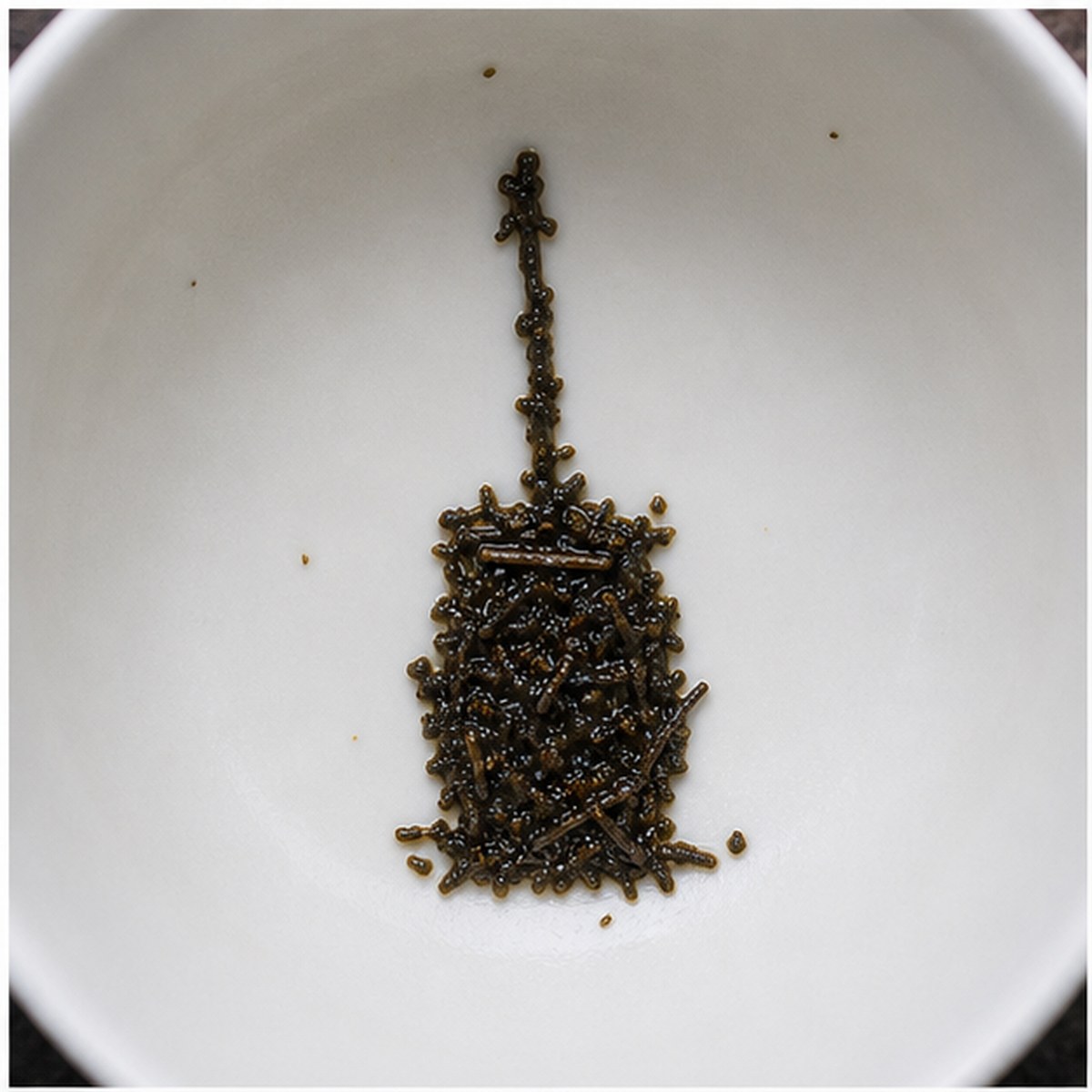 Churning tea leaf reading cup example
