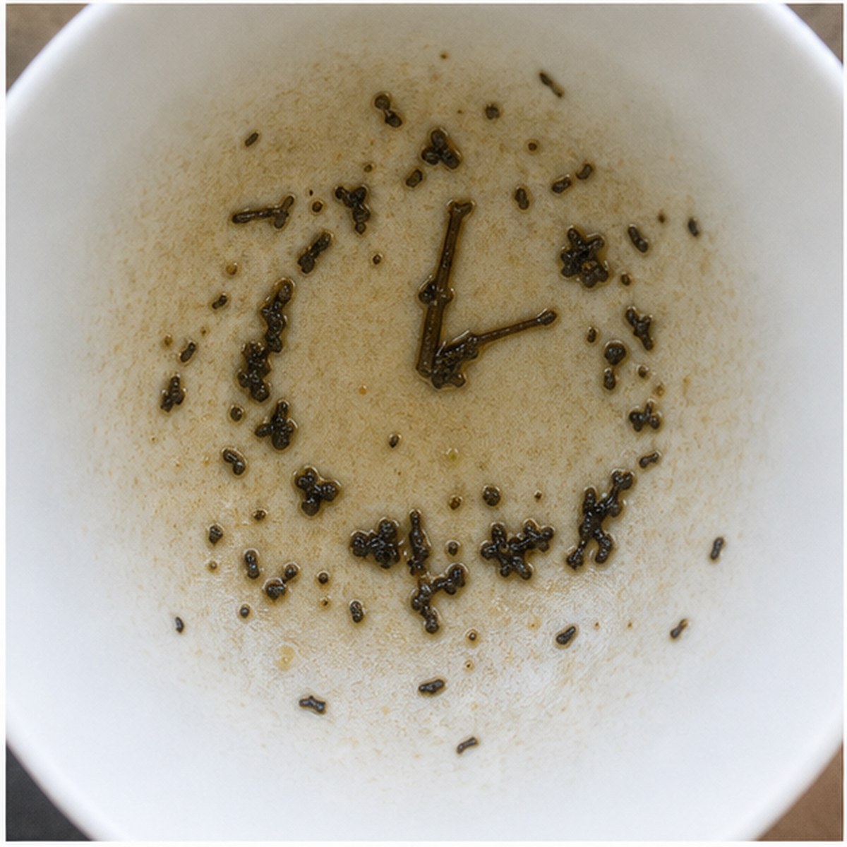 Clock tea leaves cup variation two