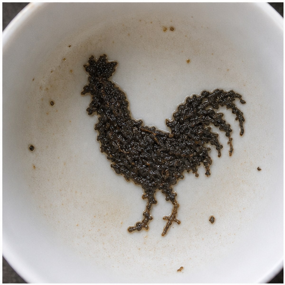 Cock tea leaf reading cup example