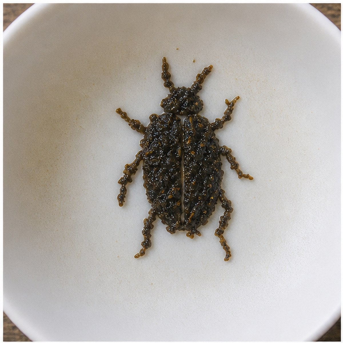 Cockchafer tea leaf reading cup example