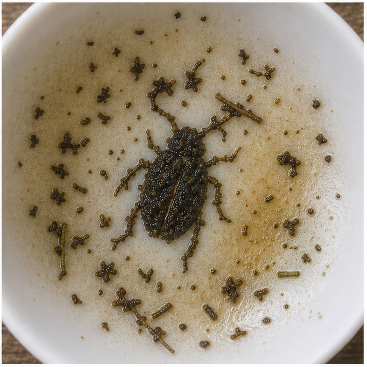 Cockchafer tea leaves cup variation three