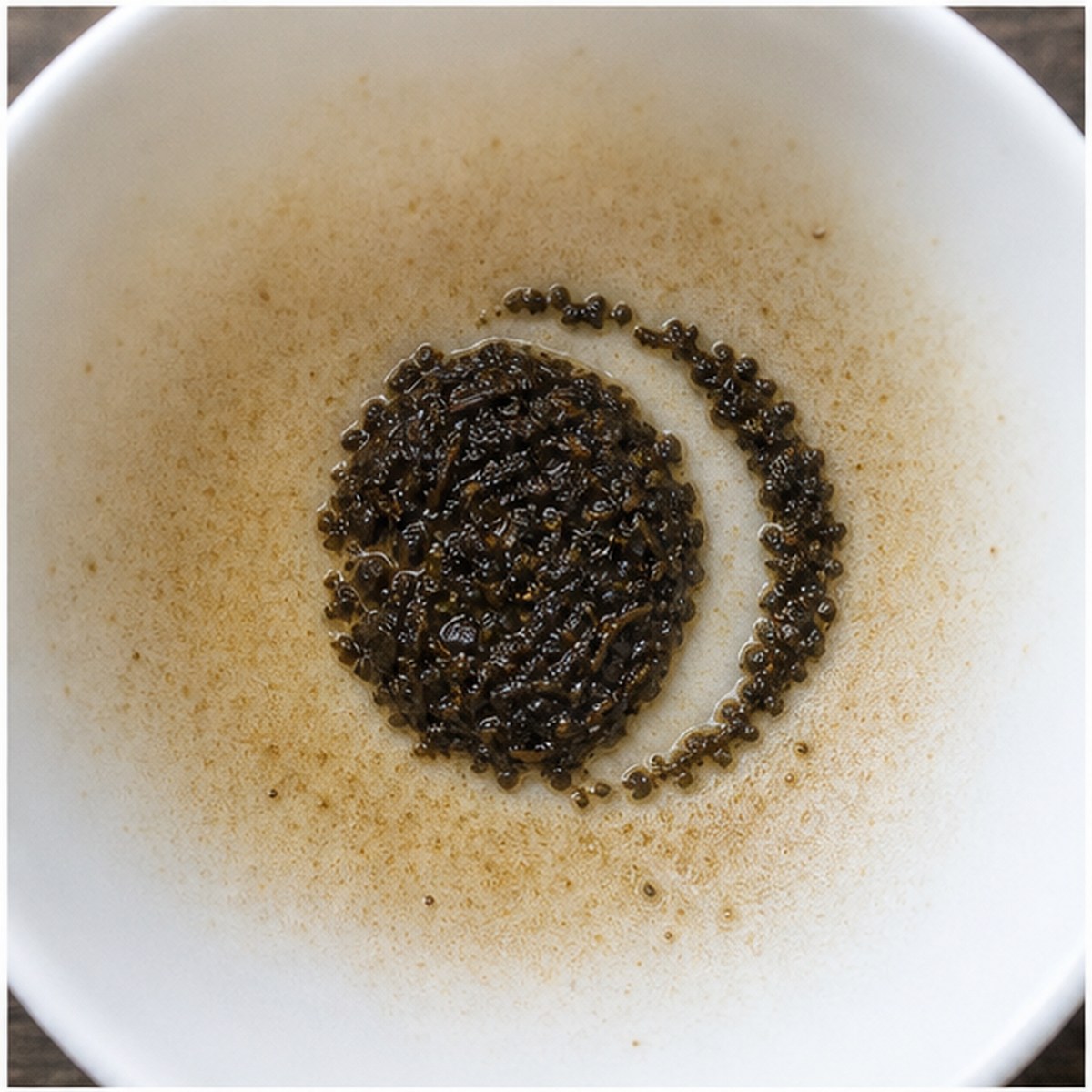 Cocoanut tea leaf reading cup example